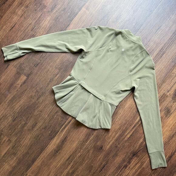 Lululemon 'The Ease' Olive Green Full Zip Jacket Women’s Size 8 - Picture 3 of 8